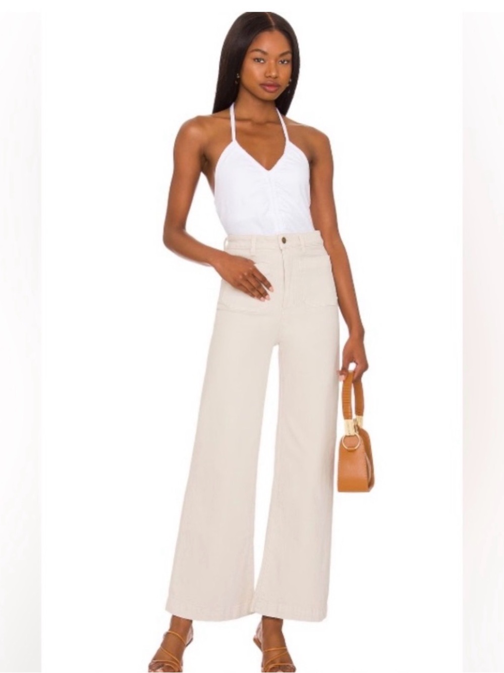 Rolla’s High Rise Wide Leg White Jeans Size 26 Aussie 8